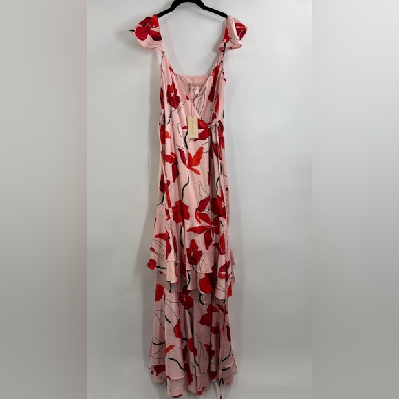 Hutch Senna Floral Flutter-Sleeve Tiered Maxi Wrap Dress - Picture 6 of 7